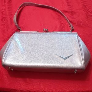 Lux De Ville Getaway Purse Silver Sparkle Retro